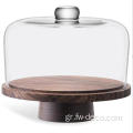 Crystal Round Coast Acacia Cake Dome και Board